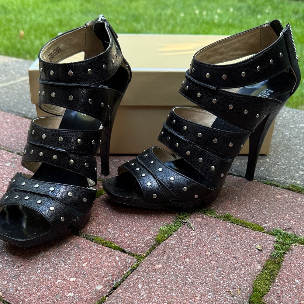 MICHAEL Michael Kors Black Strappy Studded Heels
